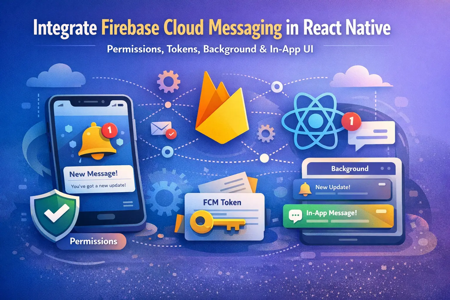 Integrate Firebase Cloud Messaging in React Native — Permissions, Tokens, Background & In-App UI